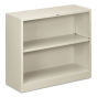 HON Brigade S30ABCQ 2-Shelf Metal Bookcase in Light Grey