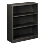 HON Brigade S42ABCS 3-Shelf Metal Bookcase in Charcoal