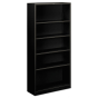 HON Brigade S72ABCP 5-Shelf Metal Bookcase in Black