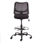 Safco Vue 3395 Mesh-Back Fabric Drafting Chair, Footring