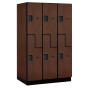 Salsbury 2-Tier, 3-Wide S-Style Designer Wood Locker, 45" W