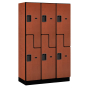 Salsbury 2-Tier, 3-Wide S-Style Designer Wood Locker, 45" W