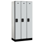 Salsbury 31000 Series 12" Wide Single Tier Designer Wood Lockers 6' High Shown in Grey, Side Panel Sold Separately