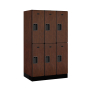 Salsbury 32000 Series 12" Wide Double Tier Designer Wood Lockers 5' Shown in Mahogany, Side Panel Sold Separately