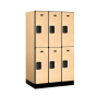 Salsbury 32000 Series 12" Wide Double Tier Designer Wood Lockers 5' Shown in Maple, Side Panel Sold Separately