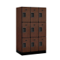 Salsbury 33000 Series 12" Wide Triple Tier 5' High Designer Wood Lockers Shown in Mahogany