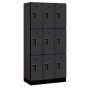 Salsbury 33000 Series 12" Wide Triple Tier 6' High Designer Wood Lockers Shown in Black