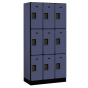 Salsbury 33000 Series 12" Wide Triple Tier 6' High Designer Wood Lockers Shown in Blue