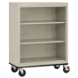 Sandusky 36" W x 18" D x 42" H Mobile Welded Steel Bookcase, Assembled (Shown in Putty)