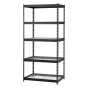 Sandusky 5-Shelf Z-Beam Boltless Steel Shelving with Wire Deck Shelves, Black (Shown in 36" W x 18" D x 72" H)