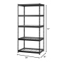 Sandusky 5-Shelf Z-Beam Boltless Steel Shelving with Wire Deck Shelves, Black