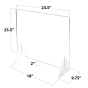 Pacesetter 23.5" W Freestanding Clear Acrylic Plexiglass Sneeze Guard with White Acrylic Feet