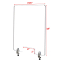 Pacesetter 23.5" W Clamp-On Clear Acrylic Plexiglass Sneeze Guard with Pass-Through