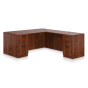 Offices to Go SL-S L-Shaped Straight Front Office Desk with Pedestals (Shown in Dark Cherry)