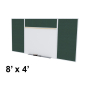 Ghent SPC48E-V Style-E 8 ft. x 4 ft. Vinyl Fabric Tackboard and Porcelain Magnetic Combination Whiteboard (Shown in Ebony)
