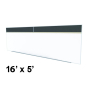 Ghent SPC516A-ATR 16 x 5 Rubber Tackboard & Porcelain Magnetic Combination Whiteboard (Shown in Black)