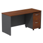 BBF Series C 60" W Straight Front Office Desk Credenza with Mobile Pedestal (Shown in Hansen Cherry)