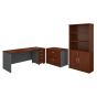 BBF Series C 72" W Office Desk Set with Mobile Pedestal, Lateral File & Storage (Shown in Hansen Cherry)