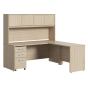Bush Business Furniture Studio C 72" W L-Shaped Office Desk Set with Mobile Pedestal and Hutch