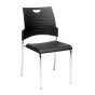 Office Star Work Smart Straight Leg Plastic Stacking Chair, 4-Pack