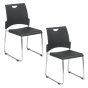 Office Star Work Smart Sled Base Plastic Stacking Chair, 2-Pack