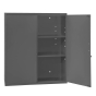 Durham Steel 061-95-ADJFS 20 Gauge Steel Wall Mount Cabinet With 2 Adjustable Shelves