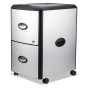 Storex 61351U01C 2-Drawer File/File Mobile Pedestal, Silver/Black