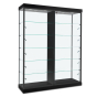 Tecno 60" W Rectangular Display Case with Divider (Shown in Black Finish w/ Black Frame) With side Lights