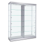 Tecno 60" W Rectangular Display Case with Divider (Shown in Grey Finish w/ Silver Frame) With side Lights