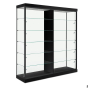 Tecno 72" W Rectangular Display Case with Divider (Shown in Black Finish w/ Black Frame) With side Lights
