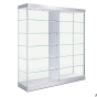 Tecno 72" W Rectangular Display Case with Divider (Shown in Grey Finish w/ Silver Frame) No side Lights