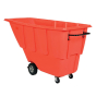 Vestil 1 Cubic Yard Plastic Tilt Cart Bulk Truck, 850 Lb Load