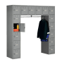 Tennsco 16-Person Steel Box Lockers 72" W x 18" D without Legs - Shown in Medium Grey