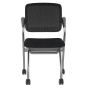 Mayline Valore Mesh-Back Fabric Nesting Chair, 2-Pack, Black