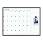 U Brands 3' x 2' Black Aluminum Frame Magnetic Monthly Calendar Painted Steel Whiteboard