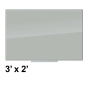 U Brands 3' x 2' Grey Glass Whiteboard