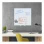 U Brands 3' x 3' Magnetic White Frosted Glass Whiteboard