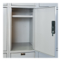 Hallowell Triple Tier Electronic Combination Storage Lockers 78" H, Light Grey
