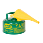 Eagle Type I 1 Gallon Galvanized Steel Metal Safety Can with F-15 Funnel (green)