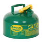 Eagle Type I 2 Gallon Galvanized Steel Metal Safety Can (green)