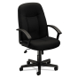 Basyx VL601 Fabric Mid-Back Executive Chair, Black