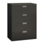 HON Brigade 694LS 4-Drawer 42" Wide Lateral File Cabinet, Letter & Legal Size, Charcoal
