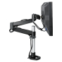 3M Dual-Swivel Monitor Arm For Monitors Up To 30 lbs., Black/Gray