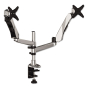 3M Dual Monitor Arm Desk Mount For Monitors Up To 30", Silver