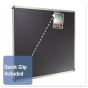 Quartet Prestige 4' x 3' Euro Titanium Frame Black Embossed Foam Bulletin Board
