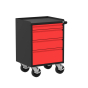 Shown with 4 Drawers, Red/Black