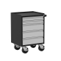 Shown with 5 Drawers, Silver/Black