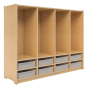 Whitney Brothers Clear Tray 4-Section Locker