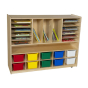 Wood Designs Classroom Multi-Storage Unit with Assorted Trays, 38" H x 48" W x 15" D