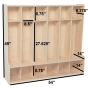 Wood Designs 6-Section Classroom Coat Locker with Seat, Birch, 49" H x 54" W x 15" D